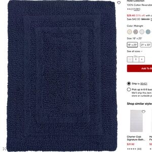 Set of two Hotel Collection Plush Navy Blue Bath mats